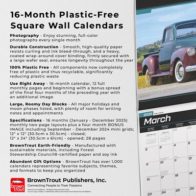 2025 BrownTrout Classic American Pickups 12" x 12" Monthly  Wall Calendar (9781975479886)