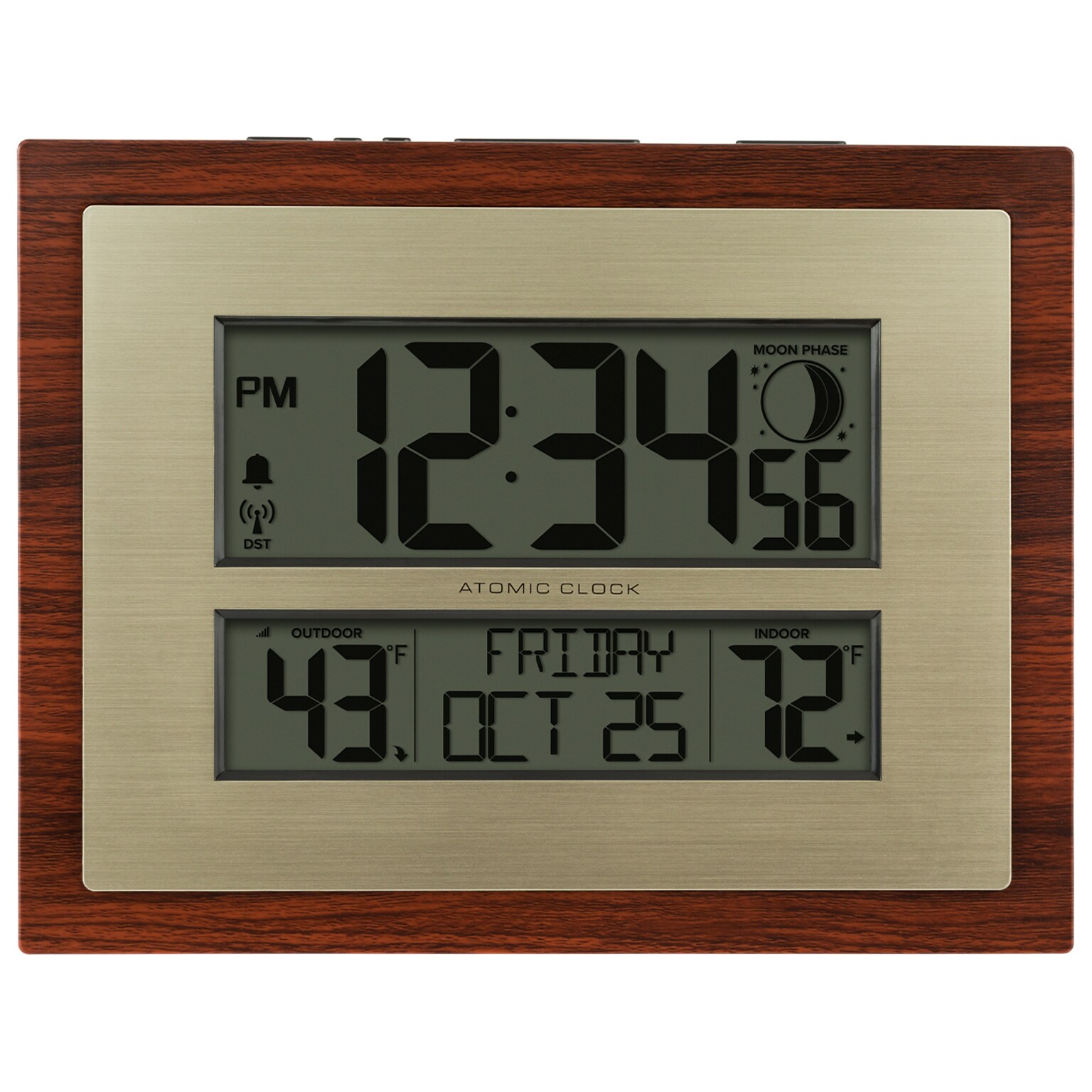 La Crosse Technology Atomic Digital Wall/Table Clock, 11 x 8.54 (513-23137-INT)