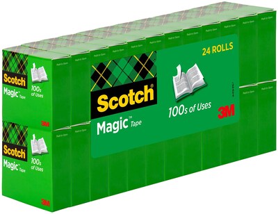 Scotch Magic Tape, Invisible, 3/4 in x 900 in, 20 Tape Rolls, Clear, Refill, Home Office and Back to School Classroom Supplies