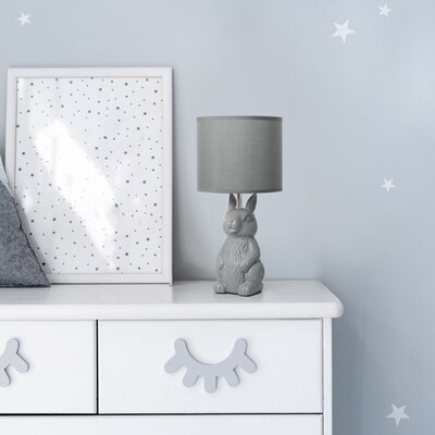 Simple Designs Cute Wonders 16.33" LED Table Lamp, Gray (LT2117-GRY)