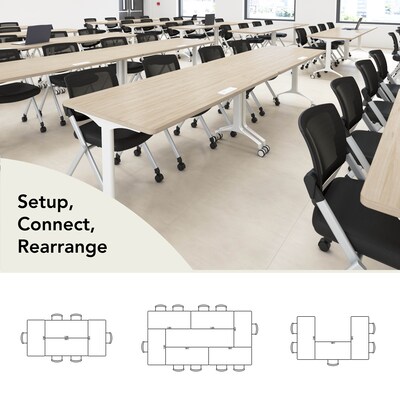 Bush Business Furniture Synergy 60"W Rectangular Conference Table, Natural Elm (SGD260NE)