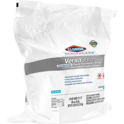 Clorox Healthcare VersaSure Cleaner Disinfectant Wipes, 110 Count Refill (31761)