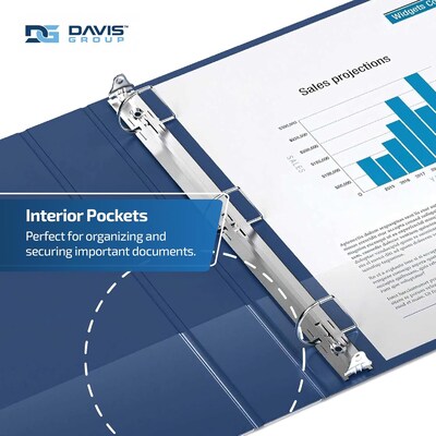 Davis Group Easyview Premium 4" Angle D Ring, Customizable, View Binder, Royal Blue, 4/Pack (8406-92)