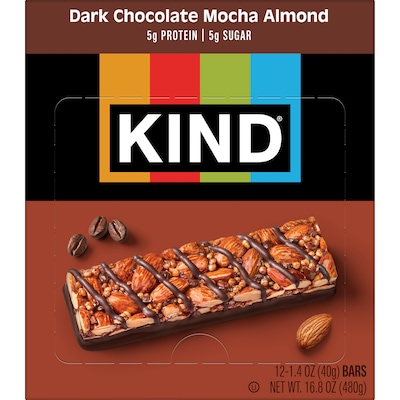 KIND Bar, Dark Chocolate Mocha Almond, 1.4 Oz., 12/Box (PHW18554)