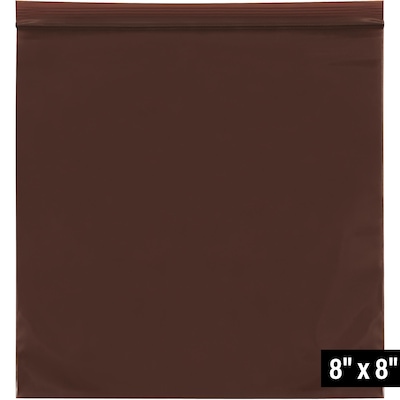 8 x 8 Reclosable Poly Bag, 3 Mil, Brown, 1000/Carton (PB12103)