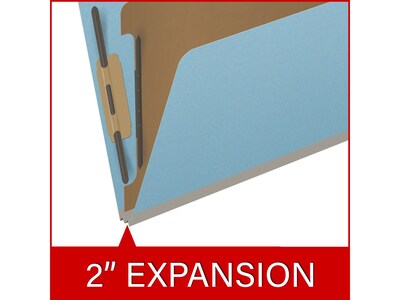 Medical Arts Press Pressboard Classification Folder, 1 Divider, 2" Expansion, Letter Size, Blue, 10/Box (DV-T42-14-3BLU)