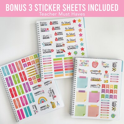 Hadley Designs Undated Colorful Teacher Planner and Lesson Plan Book, 8" x 10" (HDDX0042UWHX3)