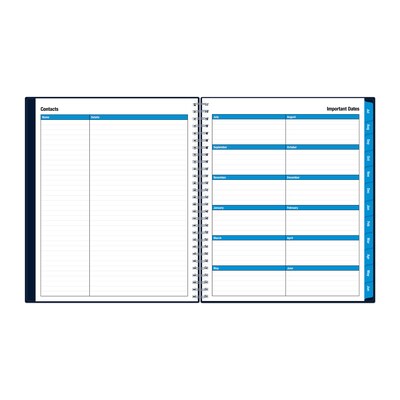 2025-2026 Blue Sky Enterprise 8" x 10" Academic Year Monthly Planner, Plastic Cover, Navy (148674-A26)