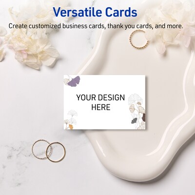 Avery Floral Business Cards, 2" x 3.5", Matte White, 80/Pack (19479399925)