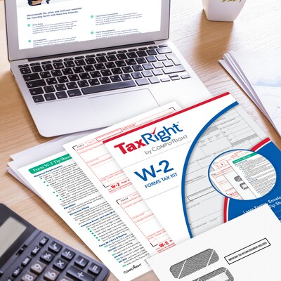 ComplyRight TaxRight 2023 W-2 Tax Form Kit with Envelopes, 4-Part, 10/Pack (SC5645E10)