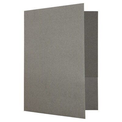 LUX 9 x 12 Presentation Folders Linen 2 Pocket Paper Presentation Folder, Sterling Gray, 50/Pack (SF-101-CSG100-50)
