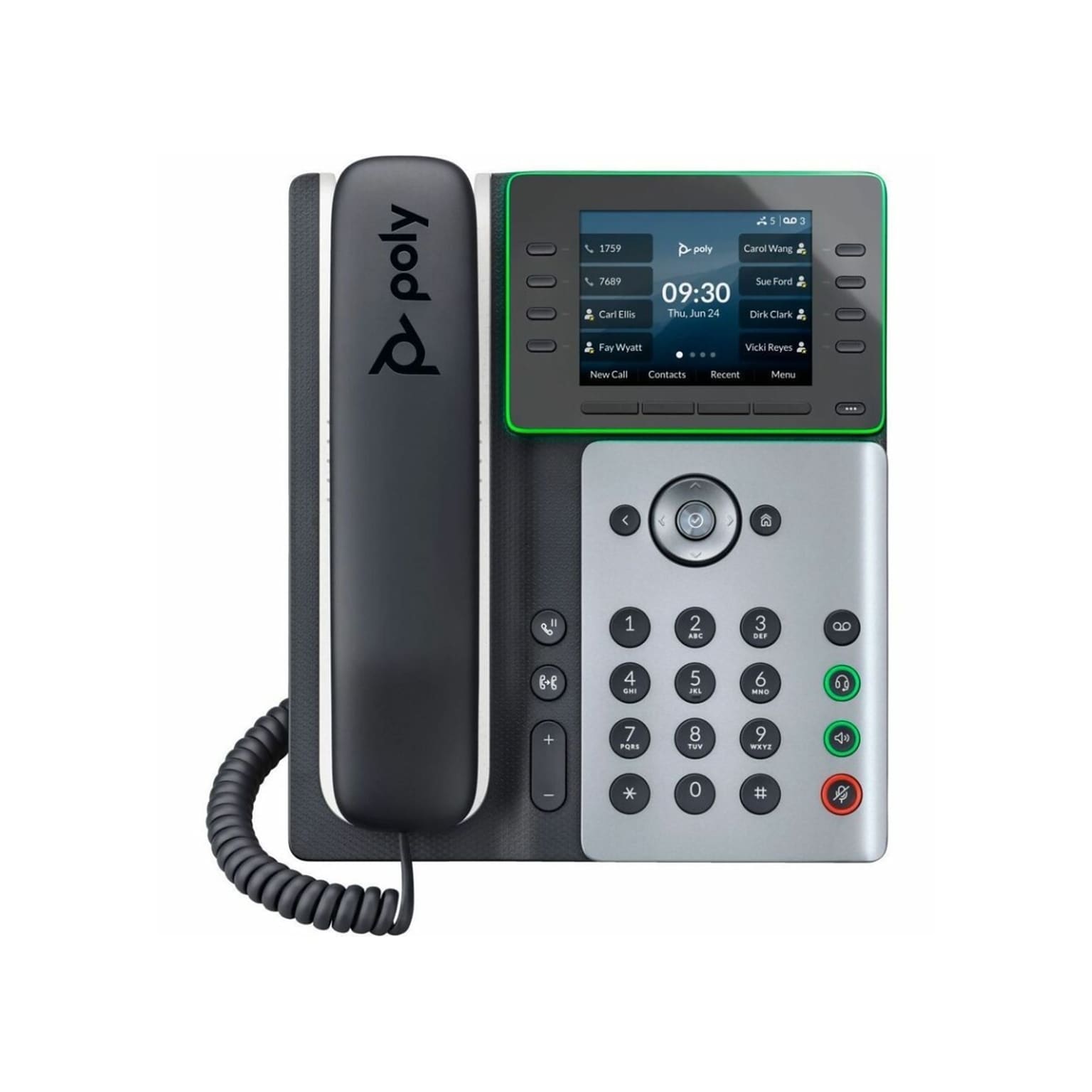 Poly Edge E300 32-Line VOIP Phone, Black/Silver (8F3H1AA)