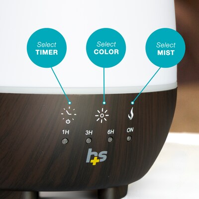 HealthSmart Evaporative Cool Mist Tabletop Humidifier, 500mL, White (40-500-190)