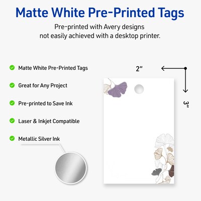 Avery  3 Blank Price & Merchandise Tags, White, 80/Carton (S00-F4C-PRMWT10)