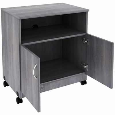 Lorell Mobile Machine Stand with Shelf, 30.50" H x 28" W x 19.75" D, Weathered Charcoal (LLR69627)