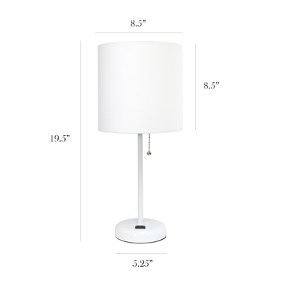 Simple Designs 19.5" LED Table Lamp, White (LT2024-WOW-CCLB)