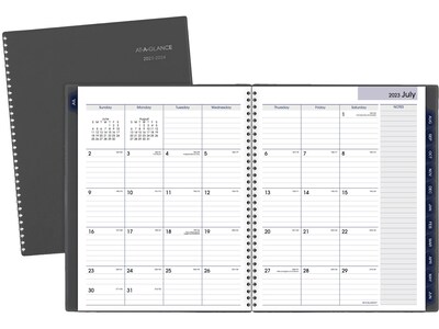2023-2024 AT-A-GLANCE DayMinder 9.13" x 11" Academic Monthly Planner, Charcoal (AYC470-45-24)