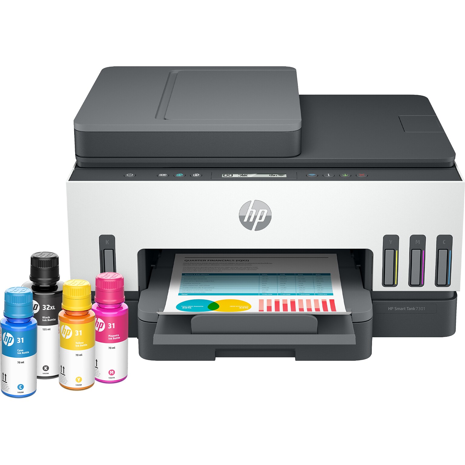 HP Smart Tank 7301 Wireless Color Inkjet Printer, All-In-One Supertank, Print, Scan, Copy (28B70A#B1H)