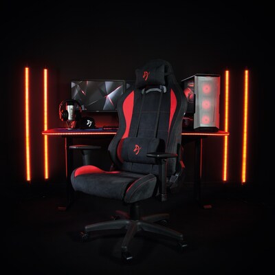 Arozzi Torretta Supersoft Microfiber Ergonomic Racing Gaming Chair, Black/Red (TORRETTA-SPSF-RED)