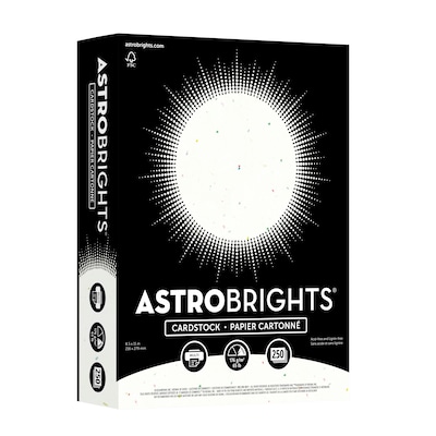 Astrobrights 65 lb. Cardstock Paper, 8.5 x 11, Stardust White, 250 Sheets/Pack (21408/22401)
