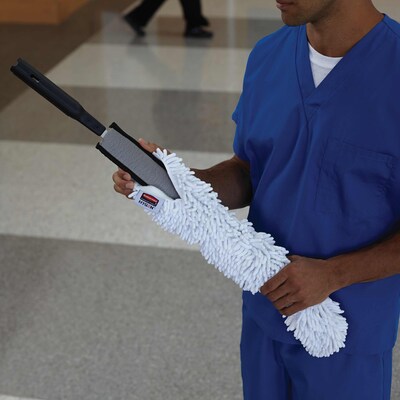 Rubbermaid Executive Series HYGEN Quick-Connect Flexi-Wand Microfiber Duster, White (FGQ85200WH00)