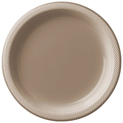 Party City 10.25 Plastic Plates, Taupe, 20 Plates/Pack (AM43015-162-NS)