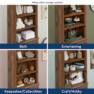 Sauder Palladia 72"H 5-Shelf Bookcase, Vintage Oak (420609)