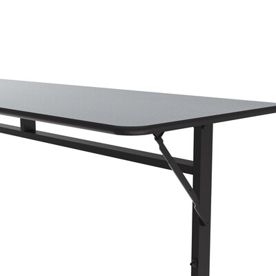 Correll Econoline 72"W x 24"D Adjustable Foldable Training Room Table, Laminate, With Wheels, Gray Granite (FTM2472TF15)