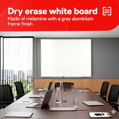 TRU RED™ Melamine Dry Erase Board, Gray Frame, 4' x 3' (TR59354)