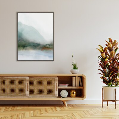 Amanti Art Sapphire Lake I by Ian C Framed Canvas Wall Art Print, 32 x 42 (A42677747794)