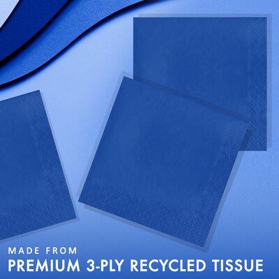 Creative Converting Touch of Color Dinner Napkins, 3-ply, Cobalt Blue, 250/Carton (593147B)