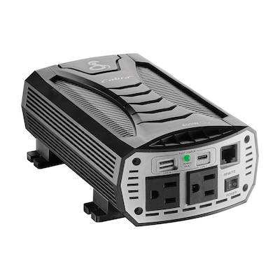 Cobra® 400W Pure Sine Wave Power Inverter with 2-USB Ports, 2-Outlets, Black & Gray (CPI400PSW)