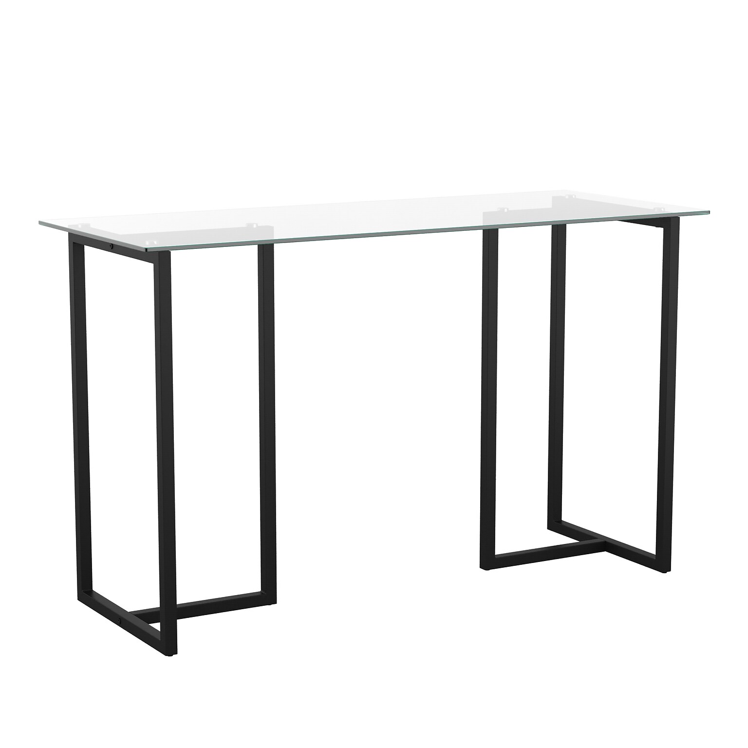 Martha Stewart Eli 47W Glass/Steel Home Office Desk, Clear/Oil-Rubbed Bronze (XUDK1BK)