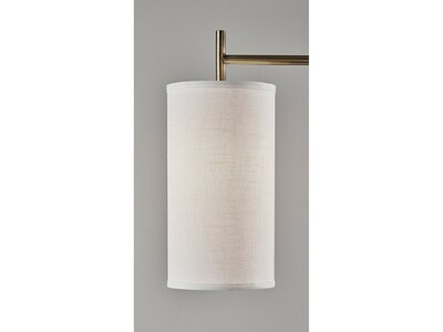 Simplee Adesso Zion 65" Antique Brass Floor Lamp with White Drum Shade (SL1156-21)