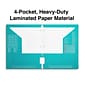 Staples® 4-Pocket 3-Hole Punched Presentation Folder, Teal (56215-CC)