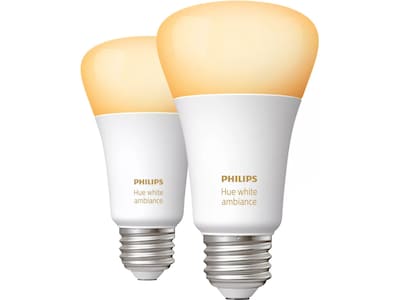 Philips Hue 60W Equivalent A19 LED Smart Light Bulb, Warm White, 2/Pack  (548560)