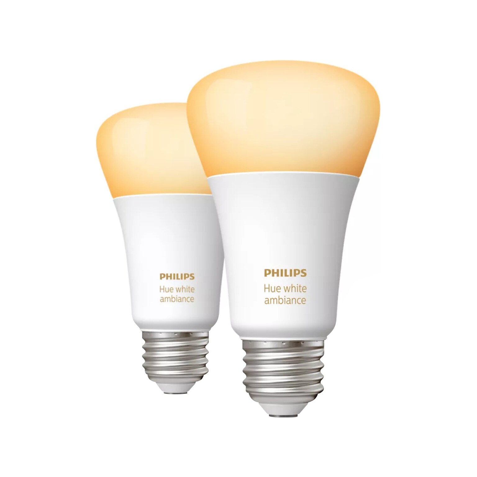 Philips Hue 60W Equivalent A19 LED Smart Light Bulb, Warm White, 2/Pack  (548560)