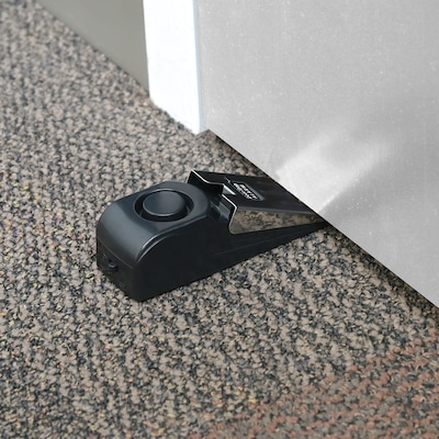 Excello Global Products Stainless Steel Doorstop Alarm, Black/Silver (SPLS-TRVL-0004)