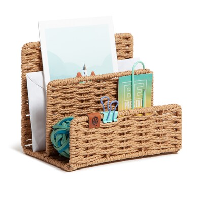 U Brands Somerset Woven Letter Sorter, Letter Size, Brown (6088U01-12)