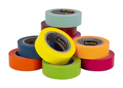 Scotch Expressions Washi Tape, .59 in" x 393 in yds., Assorted Colors, 10 Rolls/Pack (C317-10-SIOC)