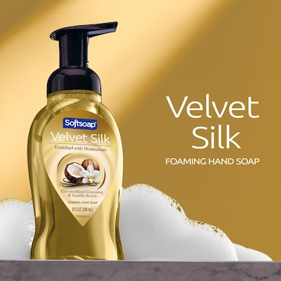 Softsoap Velvet Silk Foaming Liquid Hand Soap, Caramelized Coconut & Vanilla Scent,9 oz., 6/Carton (61052504CT)