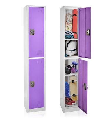 AdirOffice 72 2-Tier Purple Storage Locker, 2/Pack (629-202-PUR-2PK)
