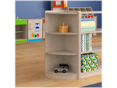 Flash Furniture Bright Beginnings 3-Section Corner Storage Unit, 31.5"H x 16.5"W x 11.75"D, Brown (MK-KE24039-GG)