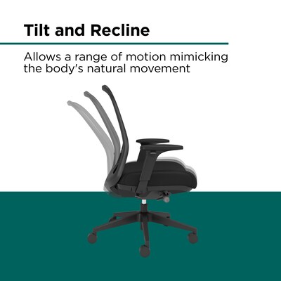 Workplace2.0™ Bedford Ergonomic Fabric/Mesh Swivel Task Chair, Black (UN60991)