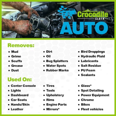 Crocodile Cloth Auto Cleaning Cloths, 15" x 10", 100/Pack (6930-100)