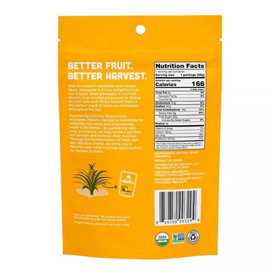 Mavuno Harvest Gluten Free Organic Dried Pineapple Fruit Snacks, 2 oz., 6 Bags/Pack (MAHW-PA26PK)