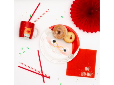 Pukka Party Santa Christmas Paper Plates, Red, 8/Pack (PTY554)