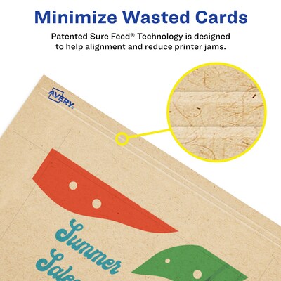 Avery Integrated Cards, 6" x 9", Matte Kraft Brown, 50/Box (95281)