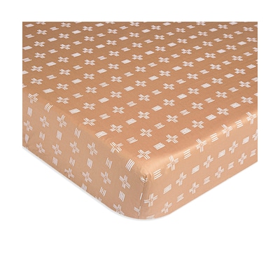 Crane Baby Kendi Crib Fitted Sheet, Copper Dash (BC-120CFS-1)