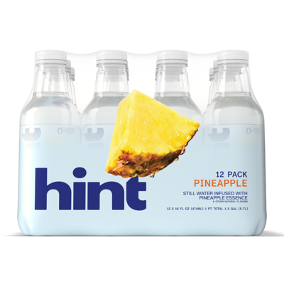 Hint Pineapple Flavored Water, 16 oz., 12/Carton (00129)